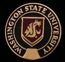 WSU Shield on a Pin wrapped by the text Washington State University. Your anniversary years will be engraved upon the pin.