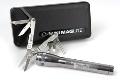MagLite is crimson in color. Leatherman pocket tool opens into spring-action scissors with several blades and key ring. WSU logo is laser engraved on both the barrel of the Maglite and the Leatherman Micro pocket tool. Battery and case included.