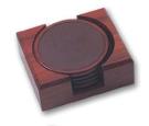 This high quality wooden coaster set has a laser engraved WSU logo in the leather pad to soak up the condensation of your favorite chilled beverage.